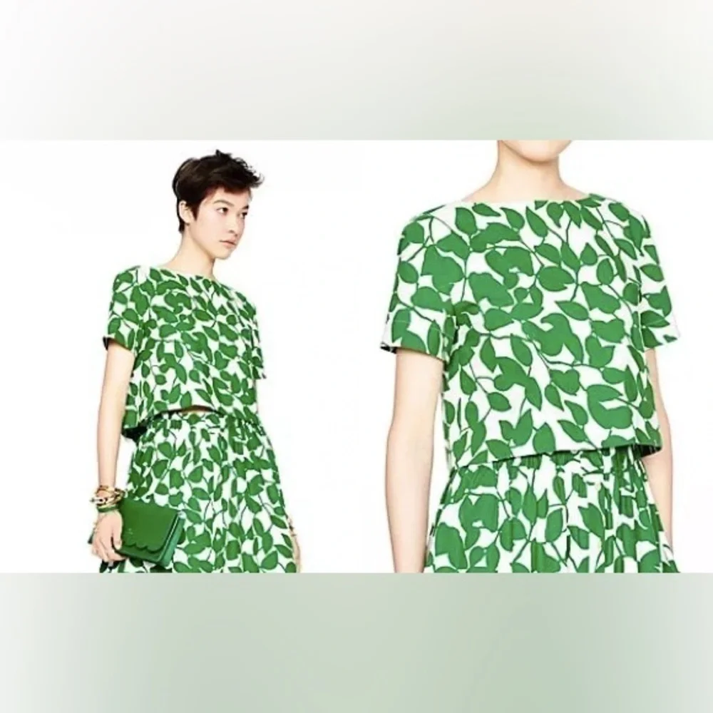 Kate Spade New York Garden Leaves Stretch Cotton Crop Top 💕